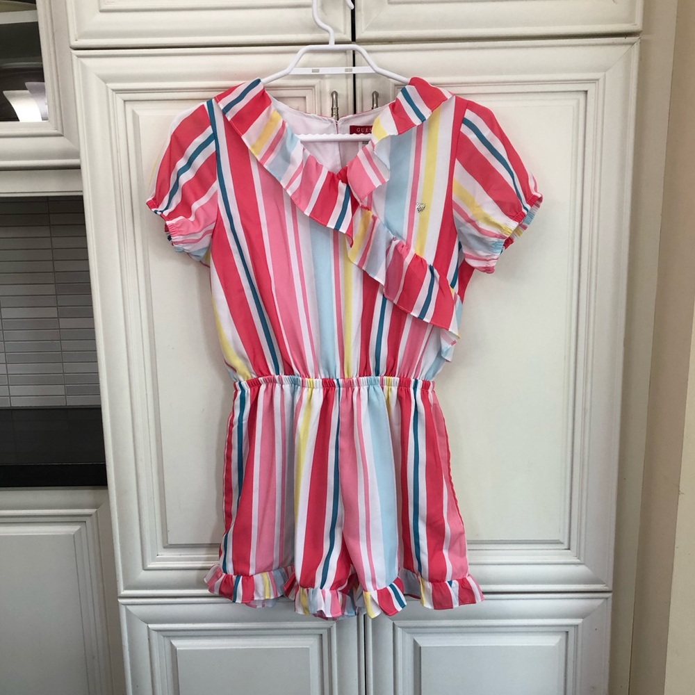 Guess girl’s striped shorts jumpsuit / romper